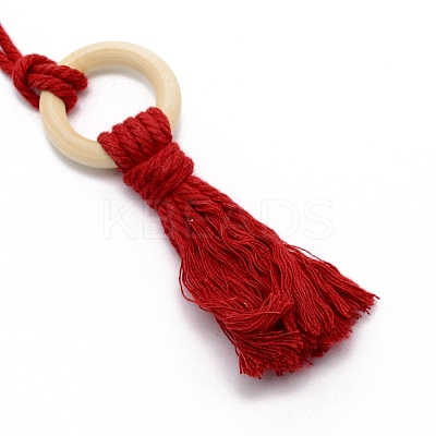 Christmas Theme Cotton Weave Pendant Decorations HJEW-TAC0012-01-1