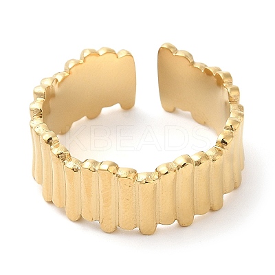 304 Stainless Steel Twist Open Cuff Ring for Women RJEW-I098-19G-1