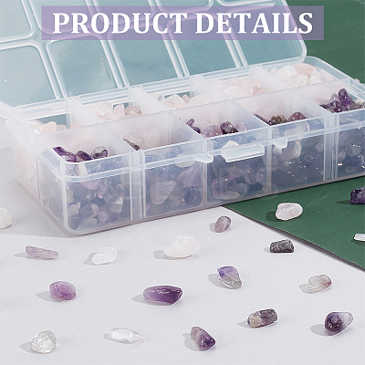 Natural Amethyst and Natural Rose Quart Chips Beads G-PH0031-02-1