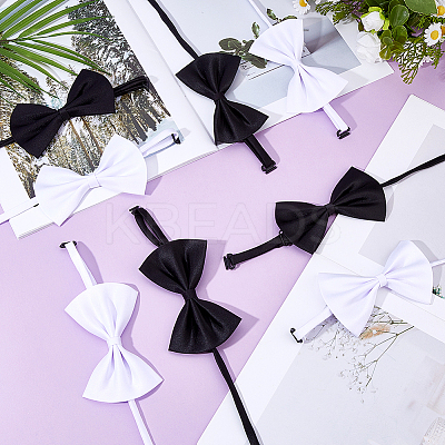 8Pcs 2 Colors Polyester Dog Bow Ties with Adjustable Collar AJEW-FH0005-40B-1