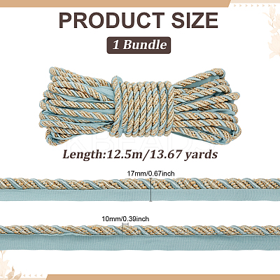 12.5M Polyester Twist Lip Cord Trim OCOR-WH0120-07-1