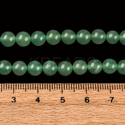 Natural Green Aventurine Round Bead Strands G-P070-37-6mm-1
