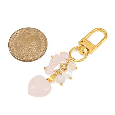 Natural Rose Quartz Pendant Decorations HJEW-JM04150-01-1
