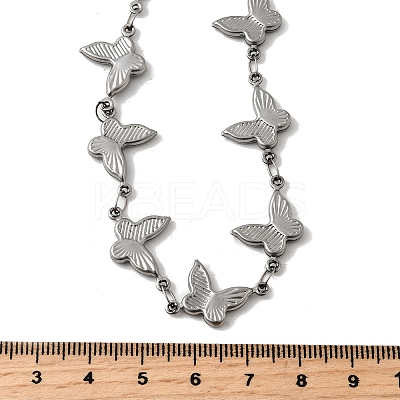304 Stainless Steel Link Chain Necklaces NJEW-Q033-01A-P-1