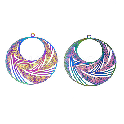 Ion Plating(IP) 304 Stainless Steel Filigree Pendants STAS-S118-071-1