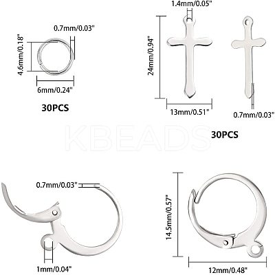 DIY 304 Stainless Steel Earring Making DIY-UN0001-38P-1