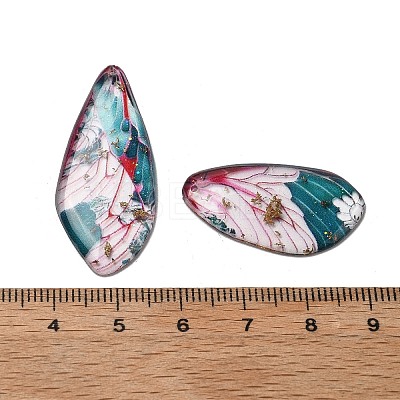 4Pcs Transparent Epoxy Resin Butterfly Wings Pendants RESI-C057-02B-1