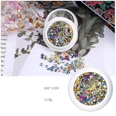 Aluminum Alloy Cabochons & Rhinestone LS-MRMJ-WH0072-10-1