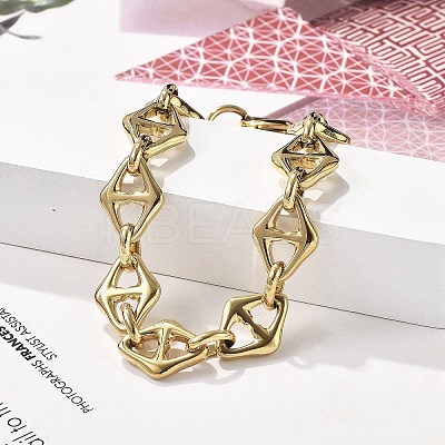 304 Stainless Steel Mariner Link Chain Bracelets for Women BJEW-F488-02G-1