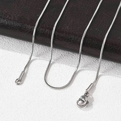Tarnish Resistant 304 Stainless Steel Snake Chain Necklaces NJEW-E026-12P-1