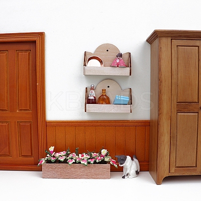 Wood Wall Shelf Miniature Ornaments PW-WGAF2CC-01-1