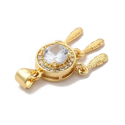 Rack Plating  Brass Micro Pave Cubic Zirconia Pendant ZIRC-C002-01G-1