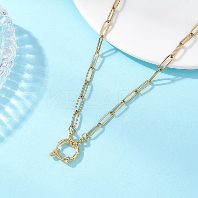 4MM 304 Stainless Steel Paperclip Chain Necklaces with Spring Ring Clasps NJEW-JN05708-1