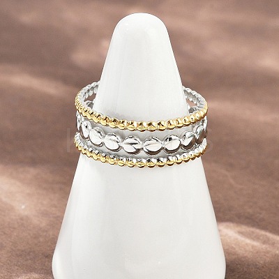304 Stainless Steel Open Cuff Rings for Women RJEW-K301-04GP-1