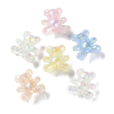 Luminous Rainbow Iridescent Plating Transparent Acrylic Beads PACR-C007-03-1