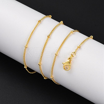 2mm Rack Plating Brass Satellite Chain Necklaces for Women Men MAK-L044-33G-1