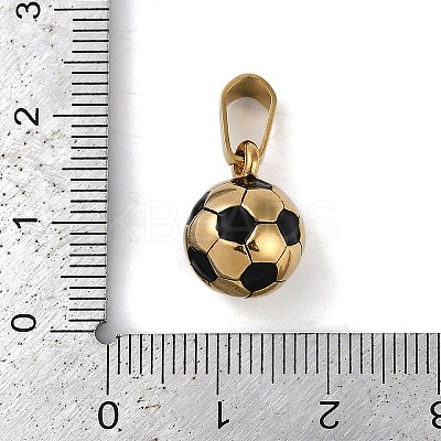 Trendy Necklace Findings 304 Stainless Steel FootBall/Soccer Ball Pendants STAS-L012-B01G-1