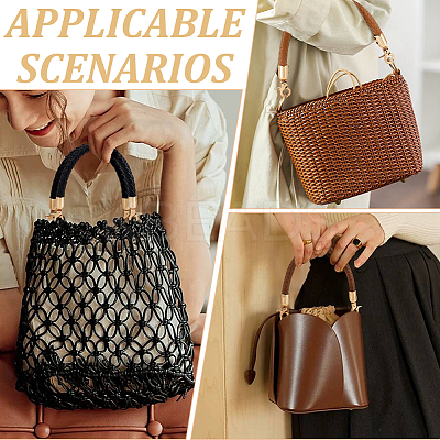 PU Imitation Leather Braided Bag Handles DIY-WH0366-41C-1