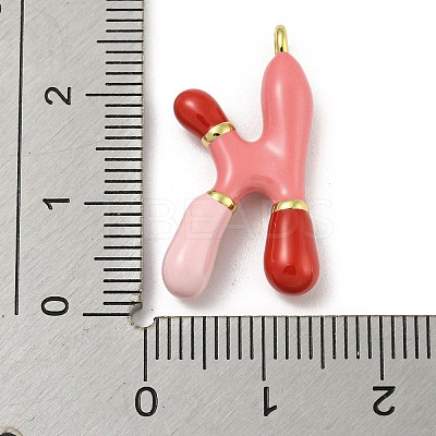 Brass Enamel Pendants KK-E093-03G-K-1