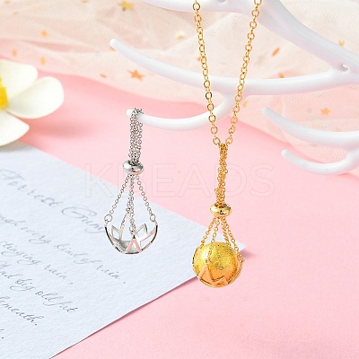 2Pcs 2 Colors Brass Pearl Cage Pendant Mounting KK-CJ0002-15-1