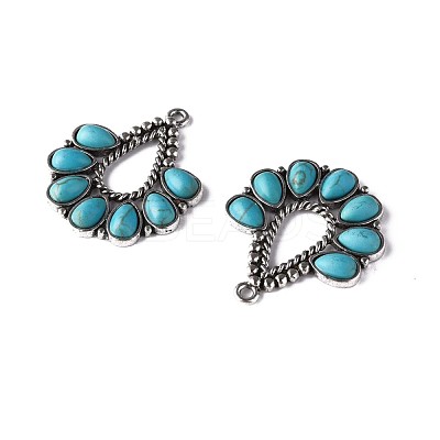 Synthetic Turquoise Pendants PALLOY-N157-036-1