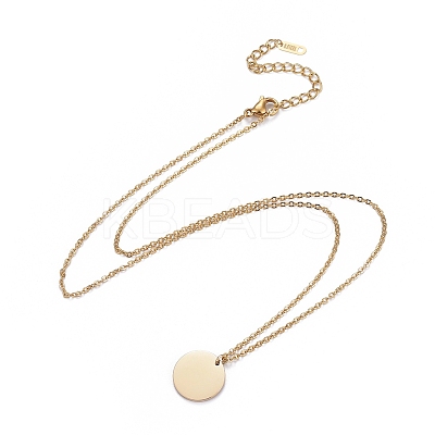 Ion Plating(IP) 304 Stainless Steel Cable Chains Pendant Necklaces NJEW-F267-15G-1