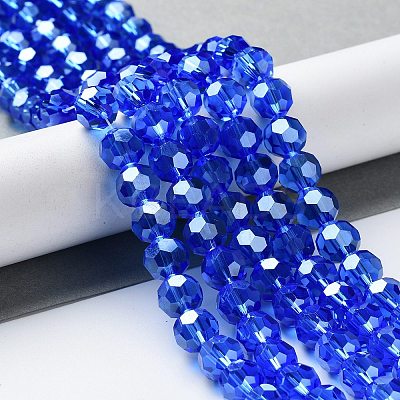 Electroplate Glass Bead Strands EGLA-R015-8mm-6-1