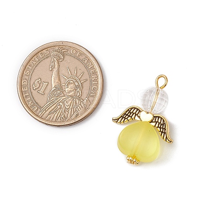 Transparent Acrylic Angel Pendants PALLOY-JF04095-01-1
