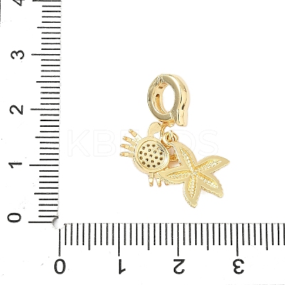 Brass Micro Pave Clear Cubic Zirconia Pendants KK-A263-01B-G-1