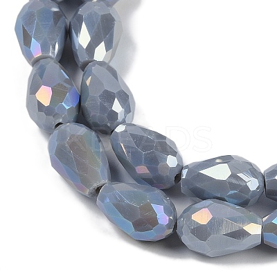 Opaque Solid Color Electroplate Glass Beads Strands EGLA-N013-P10mm-B05-1