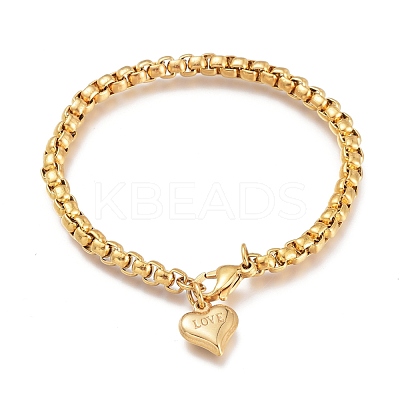 PVD Vacuum Plating 304 Stainless Steel Charm Bracelets STAS-I154-05G-1