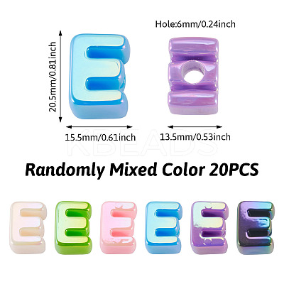 20Pcs UV Plating Opaque Acrylic European Beads OACR-TADJ0001-16E-1