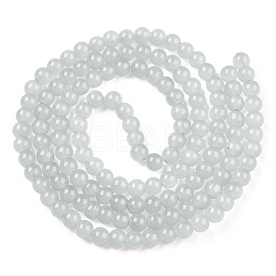 Baking Paint Imitation Jade Glass Round Bead Strands X-DGLA-Q021-6mm-43-1