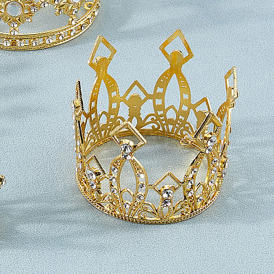4Pcs 4 Styles Crown Zinc Alloy Cake Decoration AJEW-CP0008-84G-1