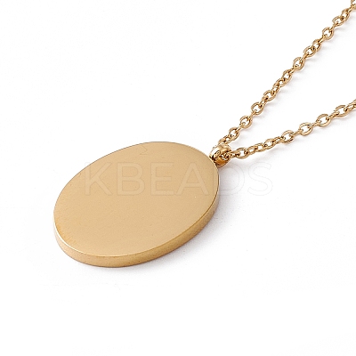 Enamel Oval with Birth Flower Pendant Necklace LS-STAS-H174-02G-I-1