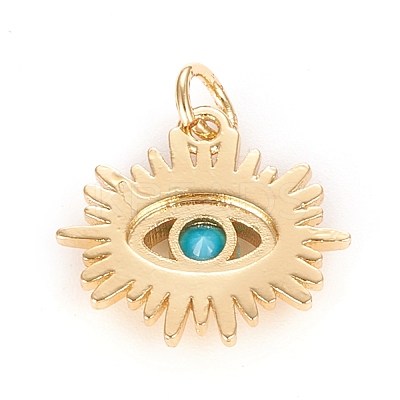 Brass Micro Pave Cubic Zirconia Pendants KK-O126-11G-1