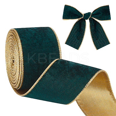 10 Yards Single Face Velvet Wired Ribbons SRIB-WH0011-153A-1