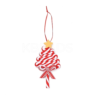 Christmas Tree Lollipop Handmade Polymer Clay Pendant Decorations LS-HJEW-P017-02C-1