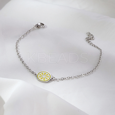 Simple Lemon Stainless Steel Link Bracelets HX9461-1-1
