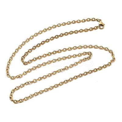304 Stainless Steel Cable Chain Necklaces STAS-O053-33G-1