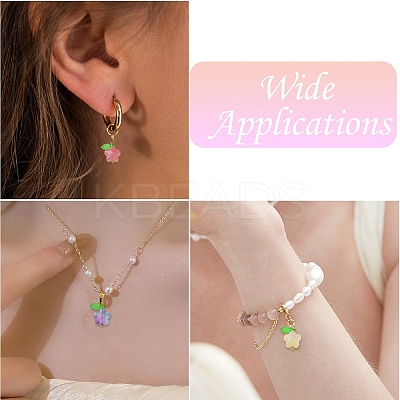 90Pcs 9 Colors Glass Pendants PALLOY-CJ00057-1