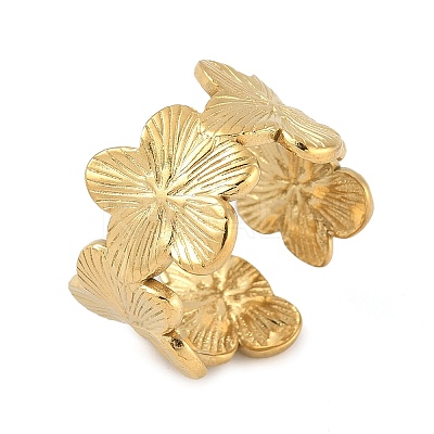 304 Stainless Steel Adjustable Open Cuff Rings for Women LS-RJEW-U060-03B-G-1