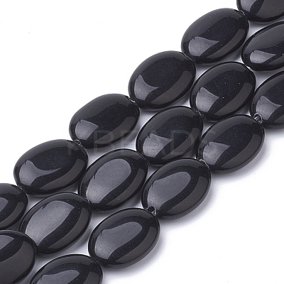 Natural Black Stone Beads Strands G-S292-26-1