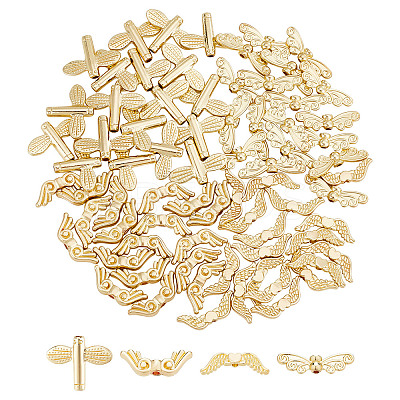 80Pcs 4 Style Rack Plating Alloy Beads FIND-CA0004-37-1