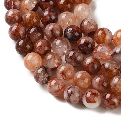 Natural Hematoid Quartz/Ferruginous Quartz Beads Strands G-H343-D14-16mm-1