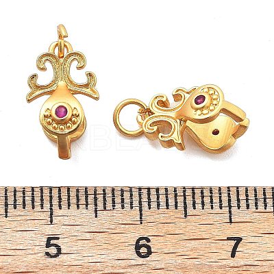 Brass Micro Pave Cubic Zirconia Pinch Bails KK-L222-003MG-1