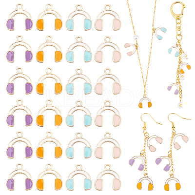 40Pcs 4 Colors Eco-Friendly Zinc Alloy Pendants FIND-GA0002-24-1