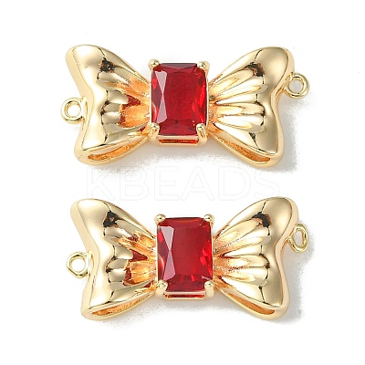 Brass Pave Cubic Zirconia Connector Charms KK-L208-01G-01-1