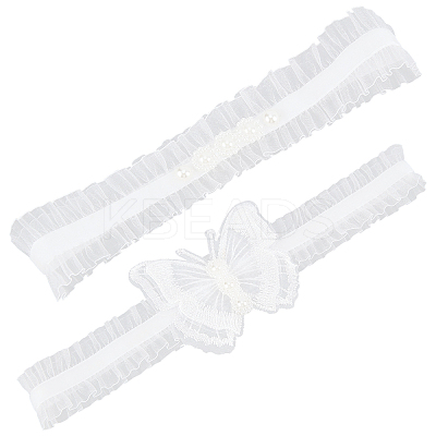 Polyester Lace Elastic Bridal Garters DIY-WH0308-148A-1