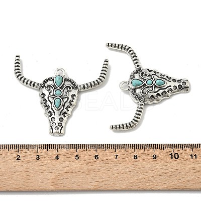 Bohemian Synthetic Turquoise Cattle Pendants FIND-Z112-01AS-01-1
